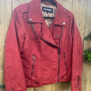 Steve Madden red suede biker jacket